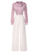 [Vorverkauf] Rosa 1930er Satin Bogen Kragen Puffärmel Jumpsuit