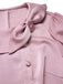 [Vorverkauf] Rosa 1930er Satin Bogen Kragen Puffärmel Jumpsuit