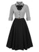 [Vorverkauf] 1950er Hahnentrittmuster Abnehmbar Bogen Kleid