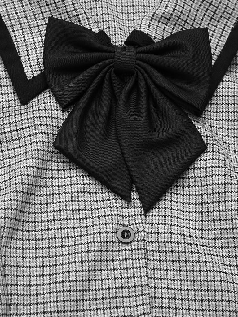 [Vorverkauf] 1950er Hahnentrittmuster Abnehmbar Bogen Kleid