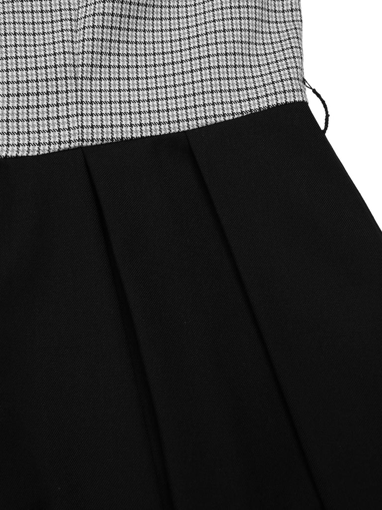 [Vorverkauf] 1950er Hahnentrittmuster Abnehmbar Bogen Kleid