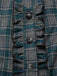 [Vorverkauf] Grau 1950er Plaid V-Ausschnitt Ärmellos Rüschen Kleid