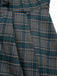 [Vorverkauf] Grau 1950er Plaid V-Ausschnitt Ärmellos Rüschen Kleid