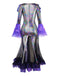 Lila 1930er Halloween Vampir Fisch Waage Meerjungfrauen Kleid