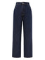 Tiefblau 1950er Jeansstoff Gerade Bein Hose
