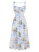 Multicolor 1940er Blumen Träger Ärmellos Kleid