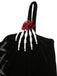 [Vorverkauf] Schwarz 1950er Halloween Skeletthand Spinnennetz Rose Kleid