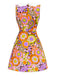 [Vorverkauf] Orange 1960er Peter Pan Kragen Blumen Bogen Kleid