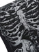 Schwarz 1970er Gothic Skeleton Netz Slip Kleid