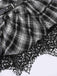 Grau 1980er Steampunk Spitze Patchwork Tartan Plaid Rock