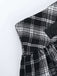 Grau 1980er Steampunk Spitze Patchwork Tartan Plaid Rock