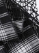 Grau 1980er Steampunk Spitze Patchwork Tartan Plaid Rock