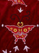 Rot 1980er Ada-Wong Stickerei Schmetterling Samt Kleid