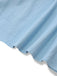 2PCS Blau 1950er Oktoberfest Dirndl Quadratischer Hals Kleid & Schürze