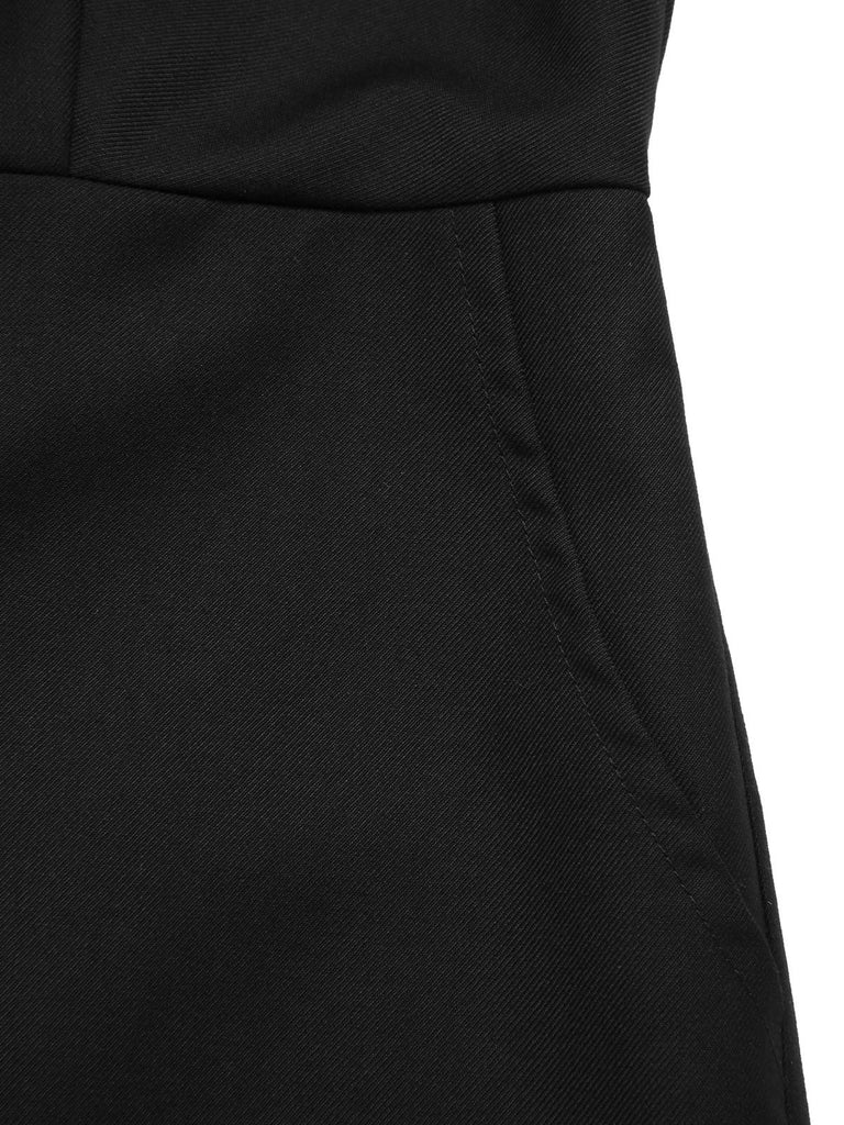 [Vorverkauf] Schwarz 1950er Gothic Schläger Schulterfrei Netz Romper