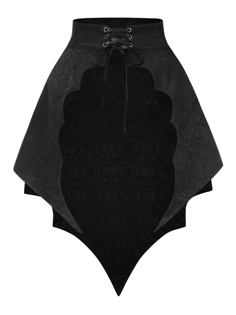 [Vorverkauf] Schwarz 1950er Gothic Schläger Jacquard Cover-Up