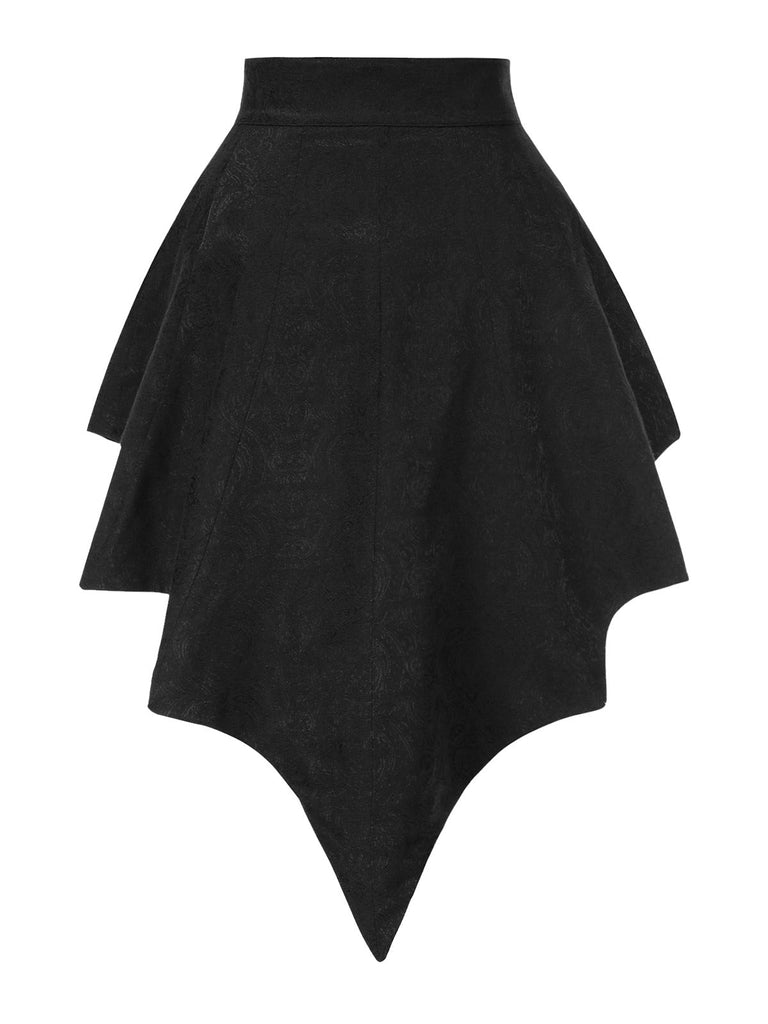[Vorverkauf] Schwarz 1950er Gothic Schläger Jacquard Cover-Up