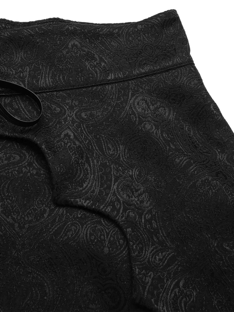[Vorverkauf] Schwarz 1950er Gothic Schläger Jacquard Cover-Up