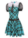 [Vorverkauf] Blau 1970er Plaid Peter Pan Kragen Frankie Stein Kleid