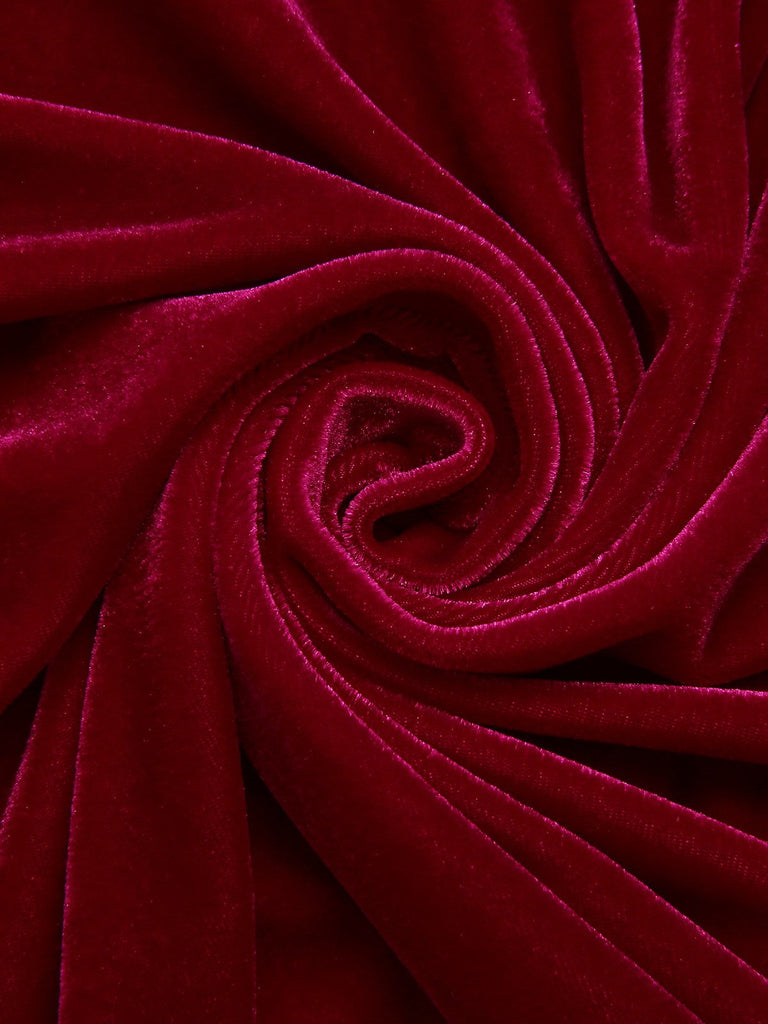 [Vorverkauf] 2PCS Rot & Schwarz 1930er Samt Bandeau Fischschwanz Kleid & Cape