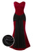 [Vorverkauf] Rot 1930er Samt Bandeau Fischschwanz Maxi Kleid