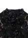 Schwarz 1950er Bandeau Netz 3D-Blumen Patchwork Kleid