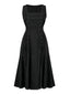 Schwarz 1940er Mittelalterlich Renaissance Ärmellos Schlitz Kleid