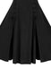 Schwarz 1940er Mittelalterlich Renaissance Ärmellos Schlitz Kleid