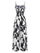 Schwarz 1930er Blätter Silhouette Spaghetti Träger Jumpsuit
