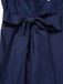 [Vorverkauf] Dunkelblau 1940er Bogen Spitze Gürtel Kleid