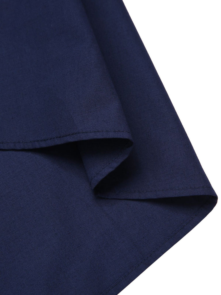 [Vorverkauf] Dunkelblau 1940er Bogen Spitze Gürtel Kleid