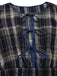 [Vorverkauf] [Übergröße] Blau 1940er Plaid Tie-Front Kleid