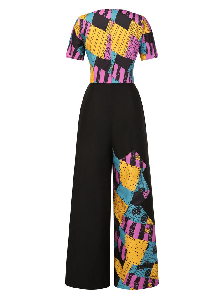[Vorverkauf] Multicolor 1940er Nightmare Before Christmas Sally Jumpsuit