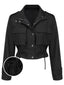 [Vorverkauf] Schwarz 1950er Revers Box-Pleat Tasche Jacke
