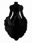 [Vorverkauf] Schwarz 1980er Gigot-Ärmel Viktorianisch Spitze Kleid