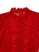 Rot 1960er Solide Durchsichtig Spitze Langarm Jumpsuit