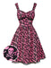 [Vorverkauf] Rosa 1950er Halloween Schädel Spitze Patchwork Kleid