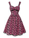 [Vorverkauf] Rosa 1950er Halloween Schädel Spitze Patchwork Kleid