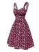[Vorverkauf] Rosa 1950er Halloween Schädel Spitze Patchwork Kleid