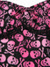 [Vorverkauf] Rosa 1950er Halloween Schädel Spitze Patchwork Kleid