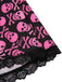 [Vorverkauf] Rosa 1950er Halloween Schädel Spitze Patchwork Kleid