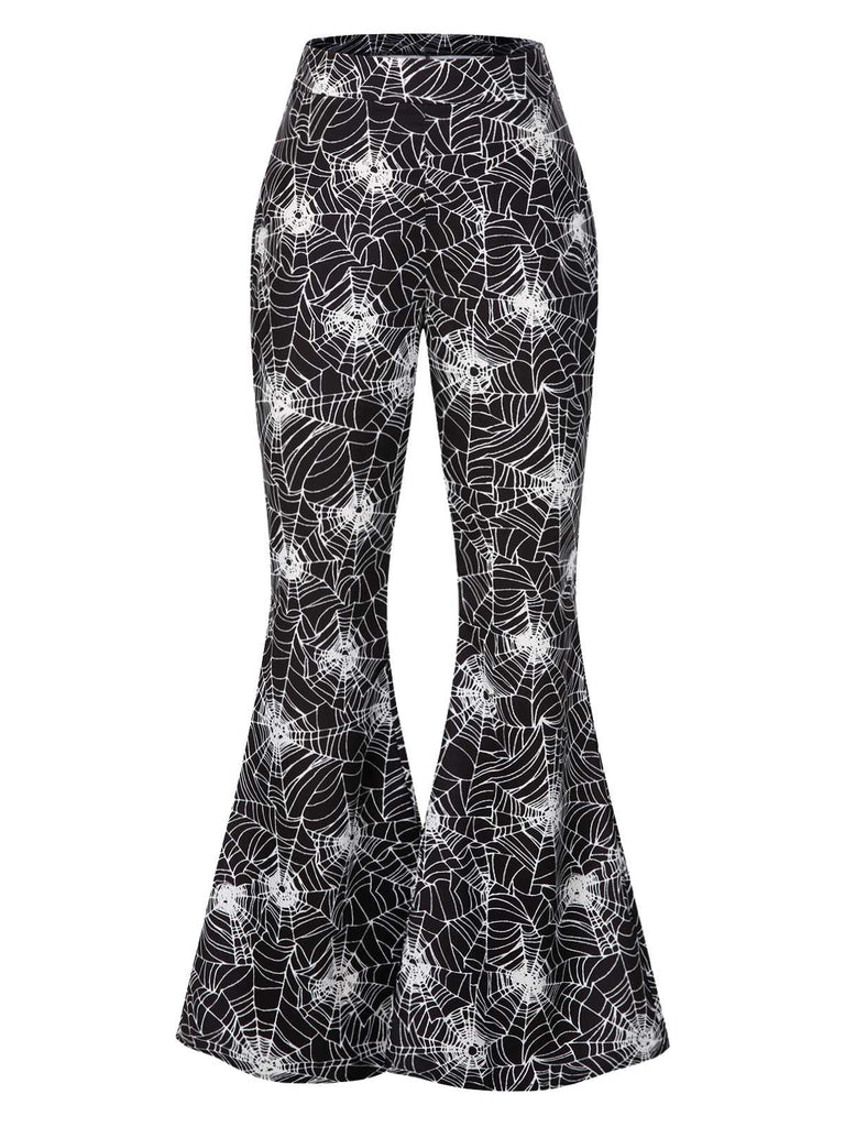 [Vorverkauf] 2PCS Halloween 1960er Fischnetz Top & Spinnennetz Schlag Hose