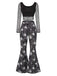 [Vorverkauf] 2PCS Halloween 1960er Fischnetz Top & Spinnennetz Schlag Hose
