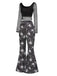 [Vorverkauf] 2PCS Halloween 1960er Fischnetz Top & Spinnennetz Schlag Hose