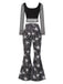 [Vorverkauf] 2PCS Halloween 1960er Fischnetz Top & Spinnennetz Schlag Hose