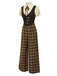 [Vorverkauf] Braun 1930er Gefälschte 3PCS Bogen Plaid Jumpsuit