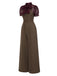 [Vorverkauf] Rot 1930er Netz Patchwork Vertikal Streifen Jumpsuit