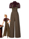 [Vorverkauf] Rot 1930er Netz Patchwork Vertikal Streifen Jumpsuit