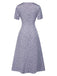 [Vorverkauf] Lavendel 1940er Satin Kleine Blumen Spitze V-Ausschnitt Kleid