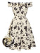 [Vorverkauf] [Übergröße] 1950er Schulterfrei Rüschen Blumen Swing Kleid